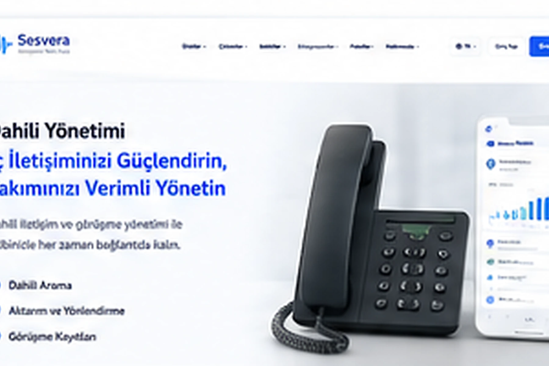 Sesvera yapay zeka santral ile çağrı ve dahili yönetimi